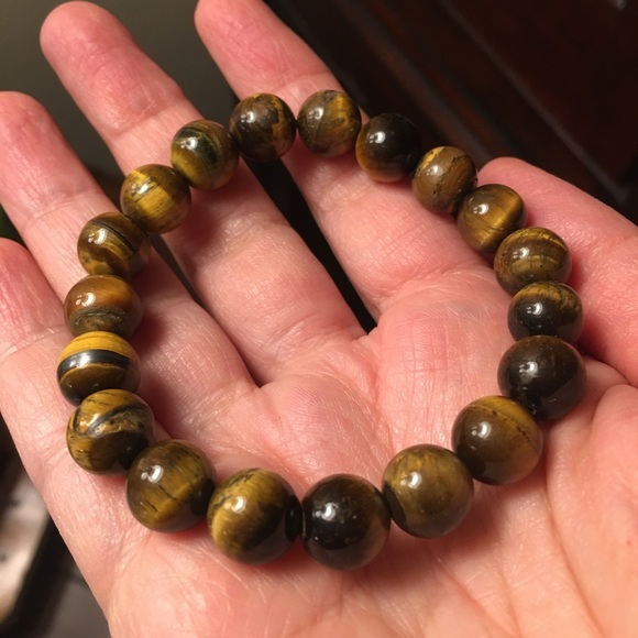 Natural tigers eye stretchy bracelet bangle - Picture 3 of 3